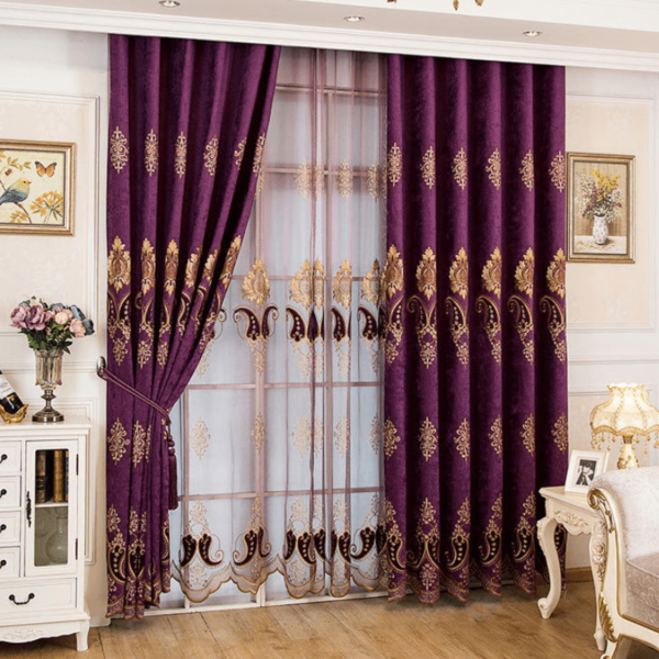 ผ้าม่านปักลายดอกไม้สุดหรู รุ่น Royal Elegance