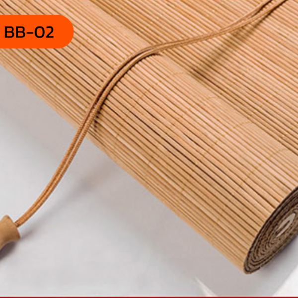 ม่านไม้ไผ่ BB-02 สีไม้ธรรมชาติเรียบหรู