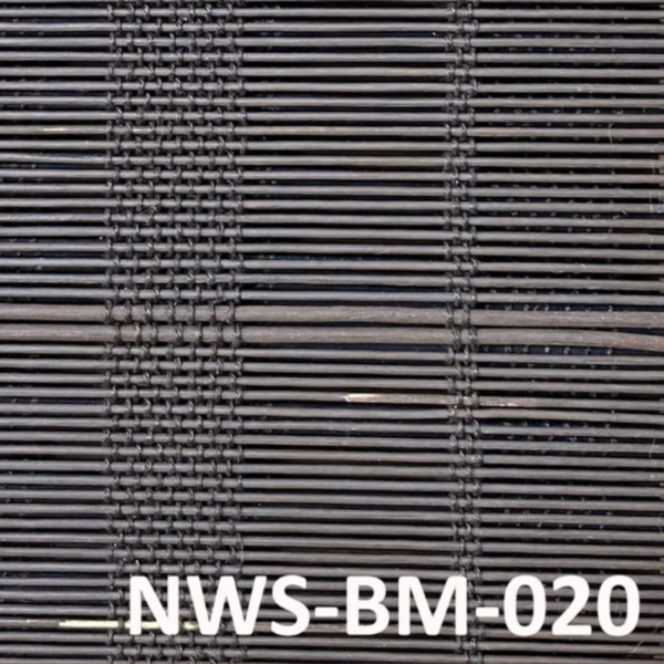 ม่านไม้ไผ่ทอลายตารางสลับ รุ่น NWS-BM-020 สีเทาเข้ม