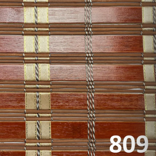 ม่านไม้ไผ่ลายทองแดงเข้ม รหัส 809