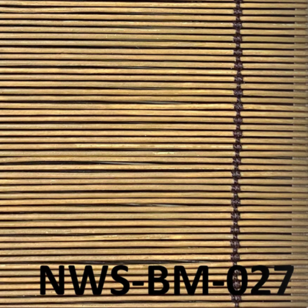 ม่านไม้ไผ่โทนเหลืองธรรมชาติ รุ่น NWS-BM-027 เส้นกลมเรียงแน่น