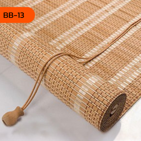 ม่านไม้ไผ่สานลายสีอ่อน รุ่น BB-13 ดีไซน์ทันสมัย