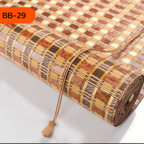 ม่านไม้ไผ่ลายลูกเต๋าสีอบอุ่น รุ่น BB-29