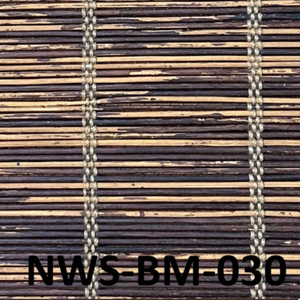 ม่านไม้ไผ่ทอละเอียดสองโทน รุ่น NWS-BM-030 สีดำสลับธรรมชาติ