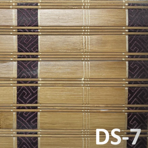 ม่านไม้ไผ่ลายผ้าสีม่วงเข้ม รุ่น DS-7
