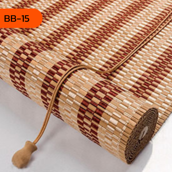 ม่านไม้ไผ่ลายสานแดงขาว รุ่น BB-15 สไตล์ญี่ปุ่น