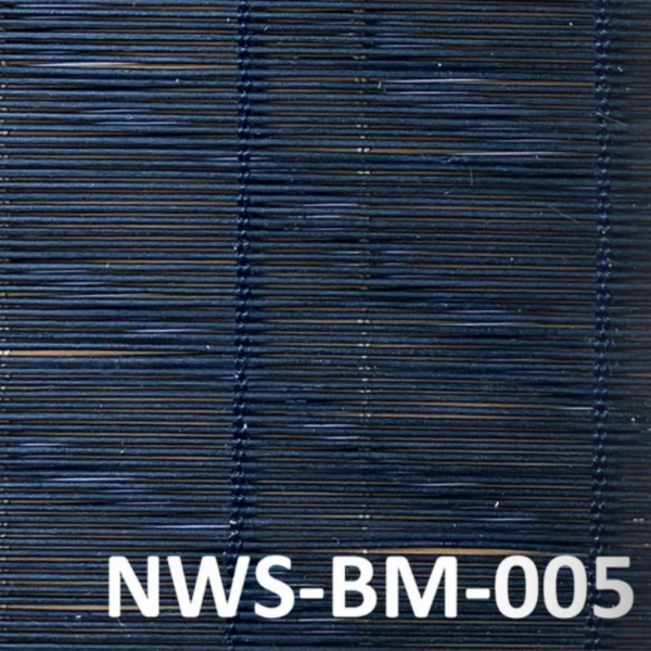 ม่านไม้ไผ่สีกรมท่า รุ่น NWS-BM-005 แบบมีเส้นแนวขวาง