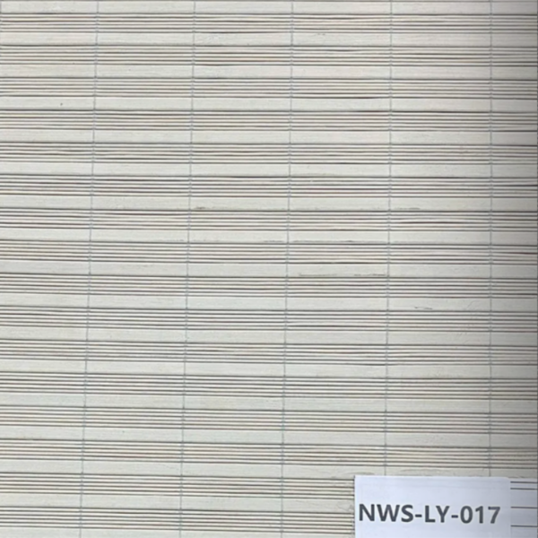 ม่านม้วนไม้ไผ่ รุ่น NWS-LY-017 ลายเส้นขวางสีครีม
