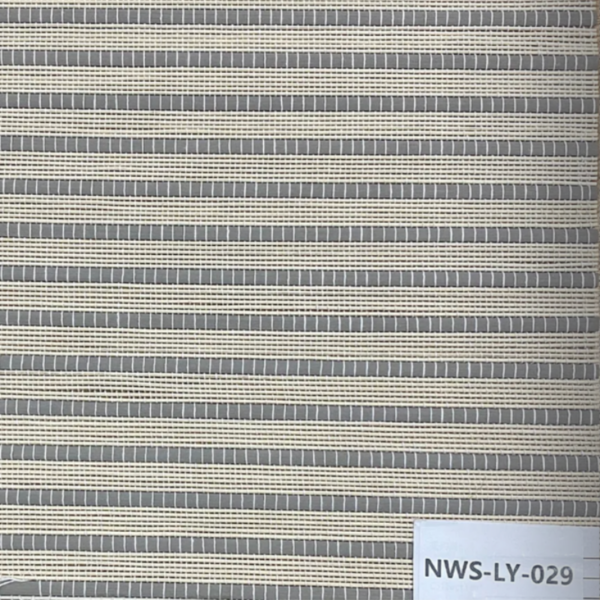 ม่านม้วนไล่เฉดรุ่น NWS-LY-029 ลายไม้ไผ่เฉด Gray and White Horizontal Pattern