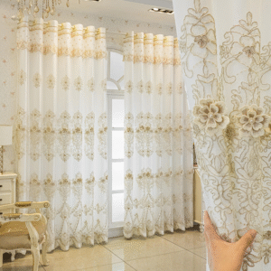 ESBC-057 | ม่านโปร่งปักลายดอก สีทอง หรูหรา